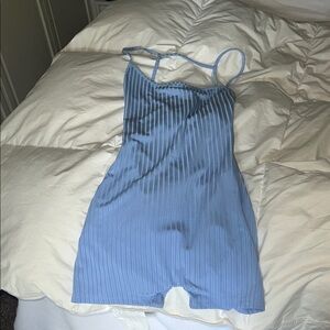 SHEIN Blue Ribbed Chemise